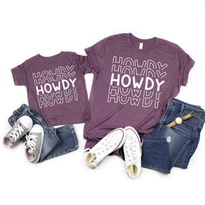 HOWDY stacked game day shirt, Texas A&M Family shirts, vinyl shirt, crew neck triblend tee, color options, Aggie Football game day shirt