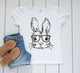 Girls Easter Shirt, Bunny with leopard glasses Shirt, Personalized Toddler Easter Shirt, Toddler Spring shirt, Easter sublimation shirt