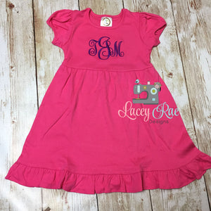 Monogrammed Dress, Toddler and big girl Monogrammed Dress, Summer Dress, Spring Dress
