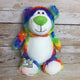 Personalized Stuffed Animal Rainbow Bear, Monogrammed, , Baby Shower Gift, Appliqué, Birth announcement, Birth stats, rainbow baby