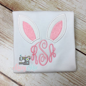 Easter Bunny ear monogram, embroidered Easter shirt, Easter shirt toddler or little girl