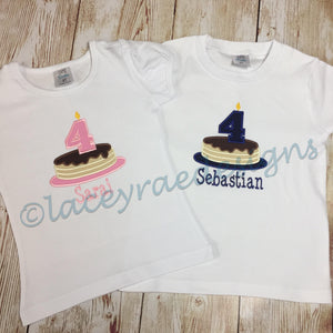 Personalized pancake Birthday shirt, 3rd birthday, pancake and pajamas birthday