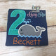 Personalized dolphin 2nd birthday shirt, whale birthday shirt, any number