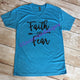 Faith over Fear Ladies Graphic Tee, crew neck or v neck triblend tee, color options, Ladies tee, Womens Tee, Christian graphic tee