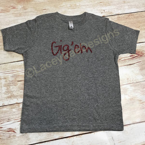 Gigem Aggies youth glitter shirt, game day shirt, Texas A&M shirt, vinyl shirt, crew neck or v-neck triblend tee, color options