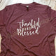 Thankful and Blessed Maroon triblend Fall tee,  vinyl shirt, crew neck triblend tee,ladies Fall shirt, Fall graphic Tee, thankful