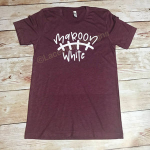 Maroon and White Aggies shirt, game day shirt, Texas A&M shirt, vinyl shirt, crew neck triblend tee, color options