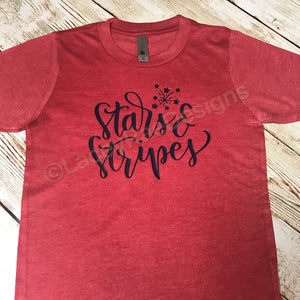Stars and Stripes triblend shirt, womens or youth sizes, 4th of july, Memorial Day, patritoic, patriotic graphic tee, 4th of july kids shirt