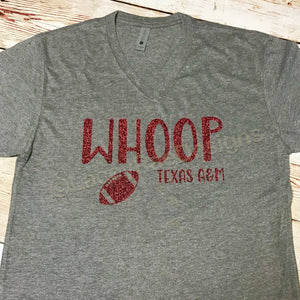 Whoop Texas Aggies game day shirt, ladies shirt, Texas A&M shirt, crew neck or v-neck triblend tee, Aggie Football Ladies Game Day Shirt