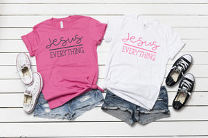 Jesus over Everything Valentines Day Ladies Christian quote shirt, crew or v-neck, Women's Valetines Tee, Christian Graphic Tee, Scripture