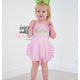 Monogrammed Infant or Toddler Seersucker Bubble Romper, Pink Easter Bubble Romper, Spring Bubble, sunsuit girl seersucker