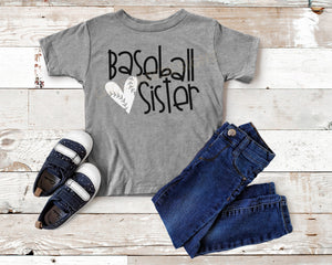 Baseball Sister Shirt, Baseball sister Graphic Tee, Baseball sister toddler or youth, Baseball sister outfit