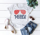 Merica Shirt, Patriotic Tank Top, Womens Patriotic Shirt, Womens Red White and Blue, Ladies Sublimated Shirt, 4th of July Shirt, sunglasses