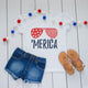 Girls Patriotic Merica Sunglasses shirt, 4th of July Shirt, Toddler Patriotic Shirt, Toddler Summer shirt, Patirotic Sublimation shirt, Red