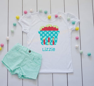 Girls Strawberry patch summer Shirt, Toddler strawberry watercolor shirt, Toddler Custom Girls, Toddler Summer shirt, Sublimation shirt