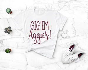 Gigem Aggies shirt, game day shirt, Texas A&M shirt, Sublimation shirt, Aggie Football game day shirt, Texas Aggies game day shirt