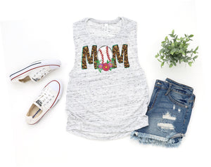 Basball mom shirt, Baseball mom tank, Baseball mom gift, Baseball mo Cheetah and floral shirt, Baseball mom graphic tee, Shirt options