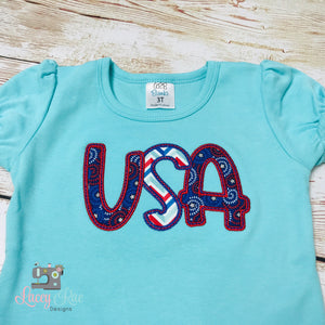 Patriotic outfit for Girls, patriotic girls shirt, USA shirt, 4th of July outfit, Patriotic embroidery, 4th of July Ruffle shirt and shorts