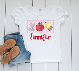 Girls First Day of school shirt, Girls Back to school shirt, First day of kindergarten shirt, First day of school sublimation