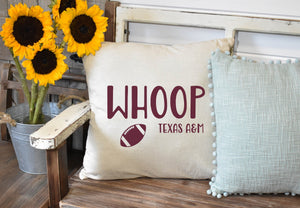 Whoop Texas Aggies Pillow Cover, Fall Decor, Fall Pillow Cover, Farmhouse Decor, Fall Pillow, Texas A&M gift, Aggie Home decor