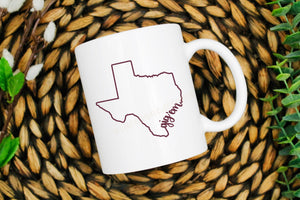 Gigem Aggies Texas printed coffe mug, 11oz or 15 oz mug, Texas Aggies coffee mug, Texas Aggies gift, Texas A&M gift, graduation gift