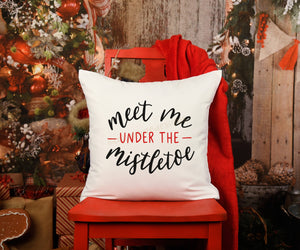 Meet me under the Mistletoe Pillow Cover, Christmas Decor, Christmas Pillow Cover, Farmhouse Decor, Christmas Pillow, Christmas Home Decor