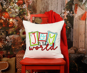 Joy to the World Pillow Cover, Christmas Decor, Winter Pillow Cover, Farmhouse Decor, Christmas Pillow, Christmas Home Decor