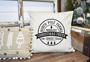 North Pole Farms pillow Cover, Christmas Decor, Winter Pillow Cover, Farmhouse Decor, Christmas Pillow, Christmas Home Decor
