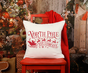 North Pole Toys pillow Cover, Christmas Decor, Winter Pillow Cover, Farmhouse Decor, Christmas Pillow, Christmas Home Decor