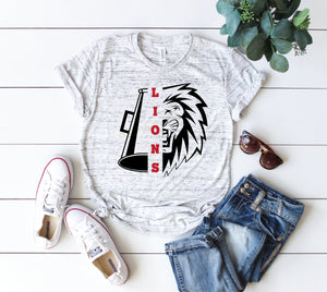 LionsCheer Shirt, Cheer mom shirt, Lady lions Cheer shirt, sublimated shirt, Lions cheerleader, lions school spirit shirt, cheerleader mom
