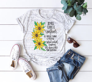 Sunflower Shirt, Ladies Fall shirt, Ladies Sunflower shirt, Thanksgiving Shirt, Ladies sublimated shirt, sunflower graphic tee