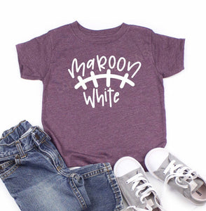 Maroon and White Aggies toddler or youth shirt, game day shirt, Texas A&M shirt, crew neck triblend tee, color options, boy or girl