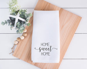 Home sweet Home dish Towel, Personalized tea towel, Home Decor, Custom tea towel, Farmhouse Decor, Housewarming gift, Newlywed gift
