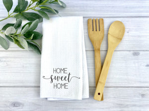 Home sweet Home dish Towel, Personalized tea towel, Home Decor, Custom tea towel, Farmhouse Decor, Housewarming gift, Newlywed gift