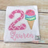 Personalized ice cream cone birthday shirt, any number, ice cream birthday, second birthday