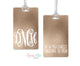 Gold Monogrammed luggage tag, Custom Luggage Tag, Monogrammed Gift, Personalized Luggage Tag, Bag Tag, Suitcase Travel Tag