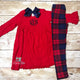 Monogrammed Toddler or little girl Christmas tunic dress outfit , Christmas tunic Dress, Monogrammed red ruffle tunic dress,  outfit