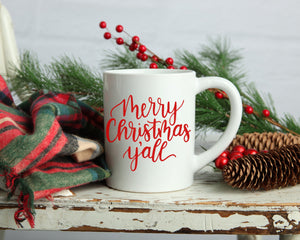 Merry Christmas Yall Coffee mug, 11oz or 15 oz mug, Christian coffee mug, Christmas gift, Christmas coffee mug, coffee cup, Holiday Mug