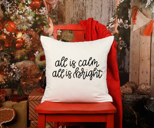 All is Calm, All is Bright Pillow Cover, Christmas Decor, Christmas Pillow Cover, Farmhouse Decor, Christmas Pillow, Christmas Home Decor