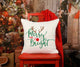 Merry and Bright Pillow Cover, Christmas Decor, Winter Pillow Cover, Farmhouse Decor, Christmas Pillow, Christmas Home Decor