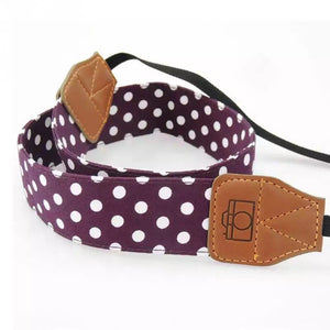 Personalized camera strap, monogrammed camera strap, embroidered camera strap, polka dot, DSLR camera strap