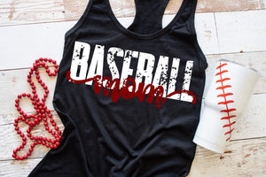 Baseball mom tank, baseball mom tank top, screen print, baseball tees, mom shirt, baseball tank for women