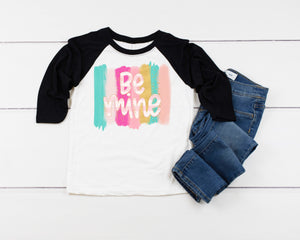 Be Mine Valentines Day shirt, Personalized Valentines Shirt, toddler or little girls valentines shirt, Girls valentines day shirt, party