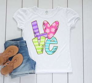 LOVE Valentines Day shirt, Personalized Valentines Shirt, toddler or little girls valentines shirt, Girls valentines day shirt