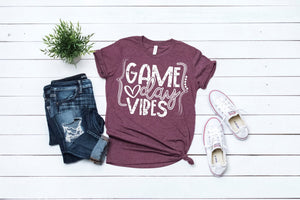 Game day vibes Aggies shirt, game day shirt, Texas A&M shirt, crew neck triblend tee, color options, maroon and white