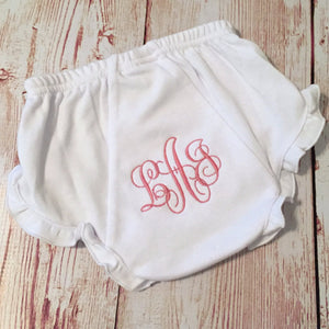 Monogrammed baby bloomers, Monogrammed diaper cover, personalized diaper cover, personalized baby bloomers