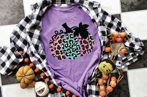 Fall Leopard Pumpkin Shirt, Thanksgiving shirt, Fall Shirt