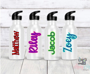 Personalized stainless steel waterbottle with straw, kids water bottle, sublimated water bottle, school water bottle, sports bottle