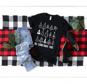 Oh Christmas Tree  Shirt, Tri-blend tee, crew or v-neck, Women's Christmas Tee, Christmas Graphic Tee