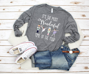 Nutcracker mom The Most wonderful time of the year Shirt, Tri-blend tee, crew or v-neck, Women's Christmas Tee, Nutcracker market shirt, Nutcracker Ballet Mom shirt